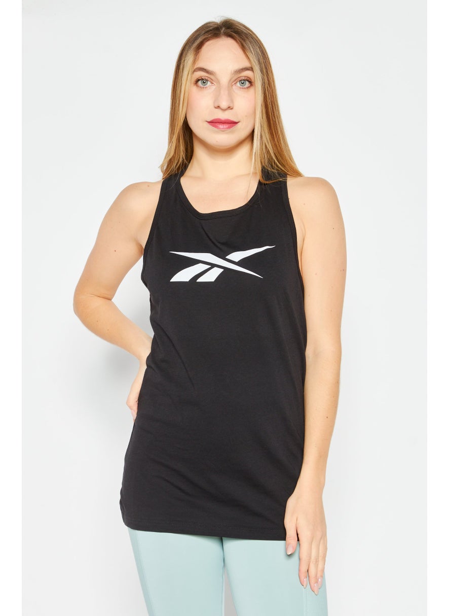 Reebok Women Sportswear Fit Sleeveless Training Top, Black  - Image 1
