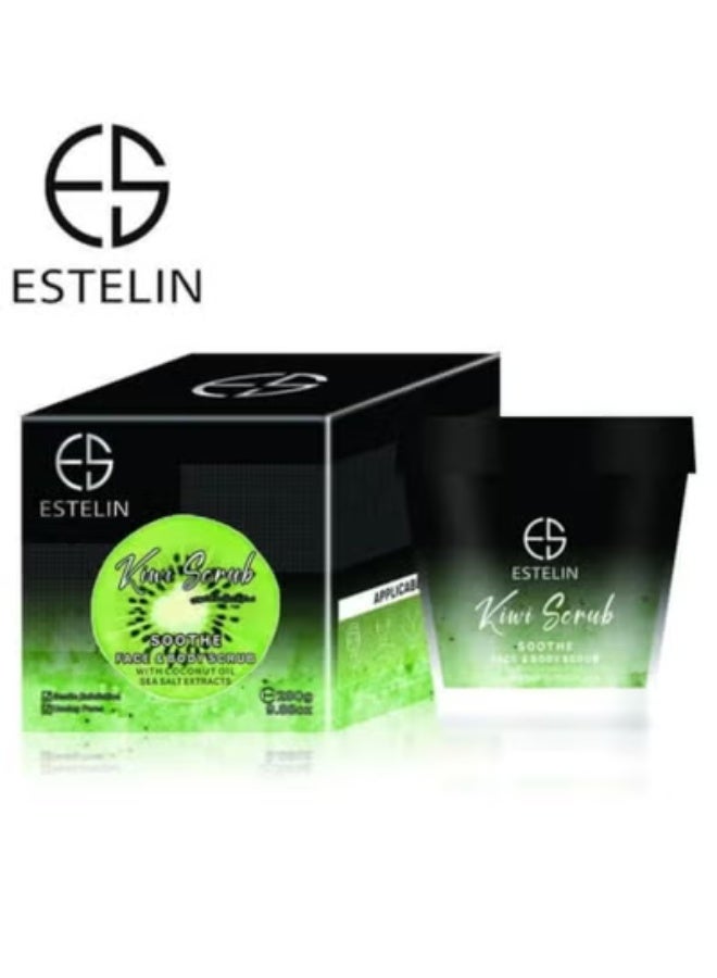 Kiwi Soothe Face & Body Scrub Gentle Exfoliation Hydration and Skin Revitalization Formula  280 g