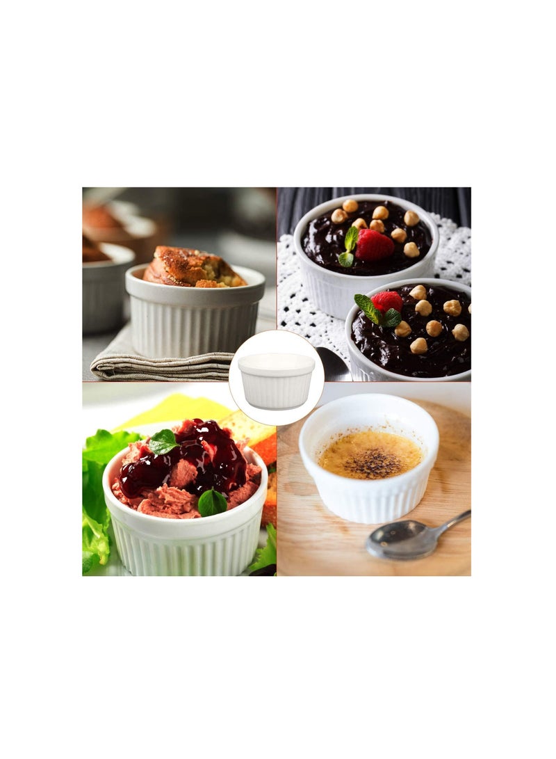 Star Cook 6 oz Ramekins for Creme Brulee Porcelain Ramekins Oven Safe, Classic Style Ramekins for Baking Souffle Ramekins Bowls, Set of 6 - Image 3