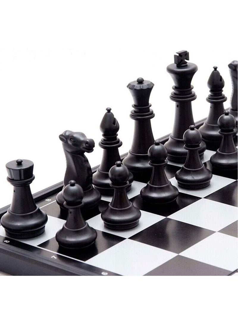 Rubik Chess Board Set Game, Magnetic Chess Piece Set with Chess Folding/Portable Storage Board, Traditional Game, Educational Toys for Kids/Children/Adults Gift (Black/White, 25x25x2cm) - Image 3