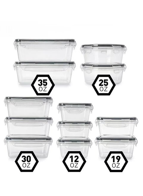 12-Piece Airtight Food Storage Containers Set with Lids, BPA Free and Leak Proof, Perfect for Organized Kitchen Storage