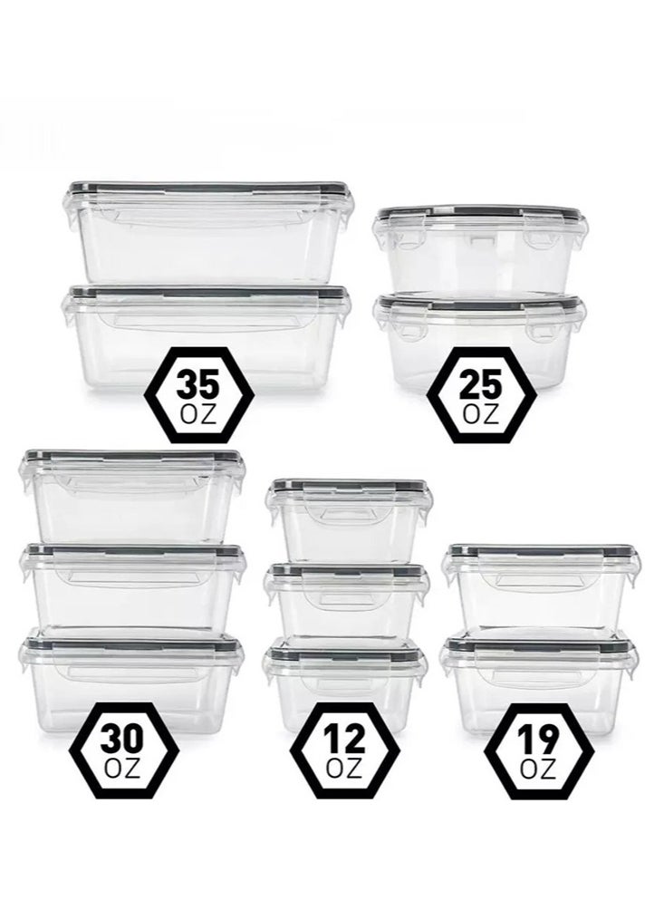 Perfii 12-Piece Airtight Food Storage Containers Set with Lids, BPA Free and Leak Proof, Perfect for Organized Kitchen Storage  - Image 1