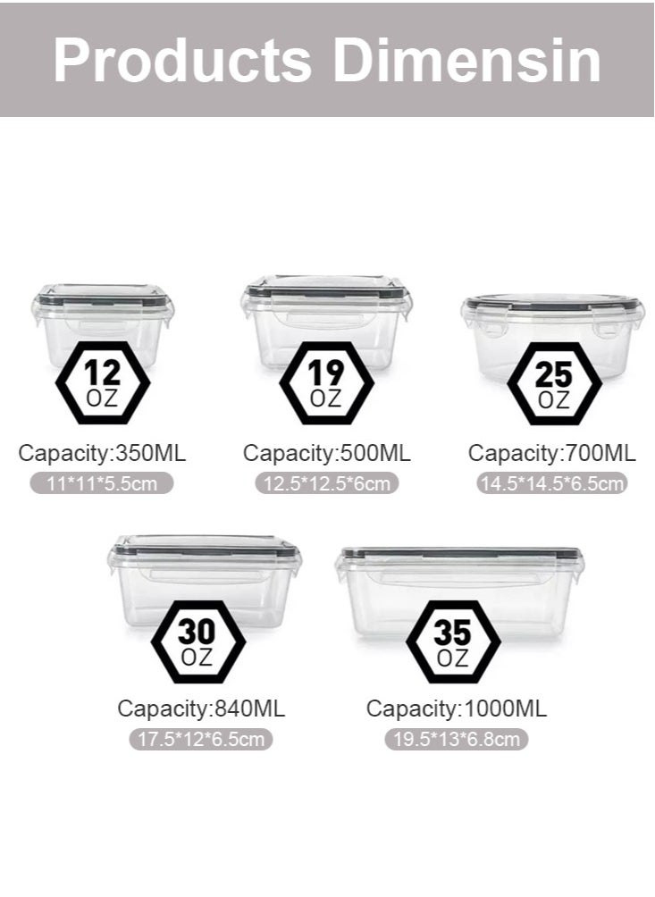 Perfii 12-Piece Airtight Food Storage Containers Set with Lids, BPA Free and Leak Proof, Perfect for Organized Kitchen Storage  - Image 4