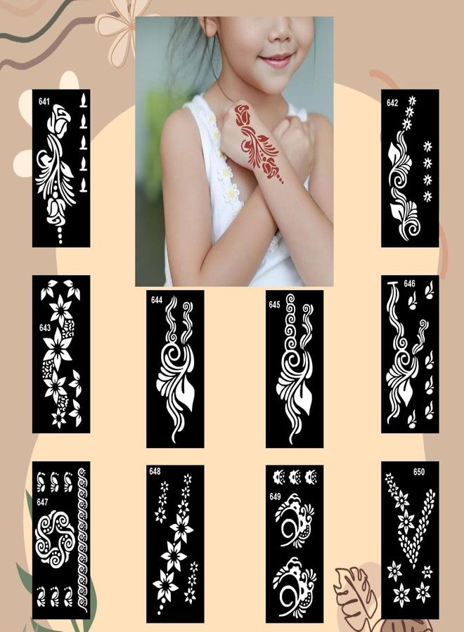 Komstec Artistic Finger Mehndi Stencil Sticker Combo for Every Occasion and Festival - Image 4