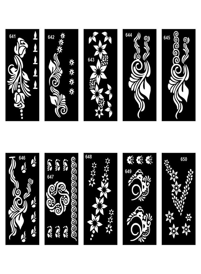 Komstec Artistic Finger Mehndi Stencil Sticker Combo for Every Occasion and Festival - Image 1