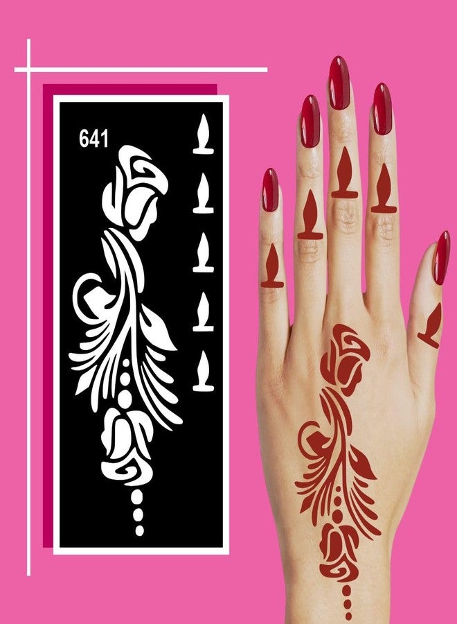 Komstec Artistic Finger Mehndi Stencil Sticker Combo for Every Occasion and Festival - Image 5