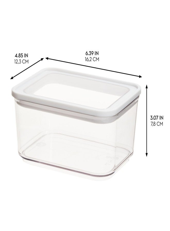 InterDesign iDesign Recycled Plastic 3.5-Cup Stackable Kitchen and Pantry Storage Canister, Clear/White - Image 2