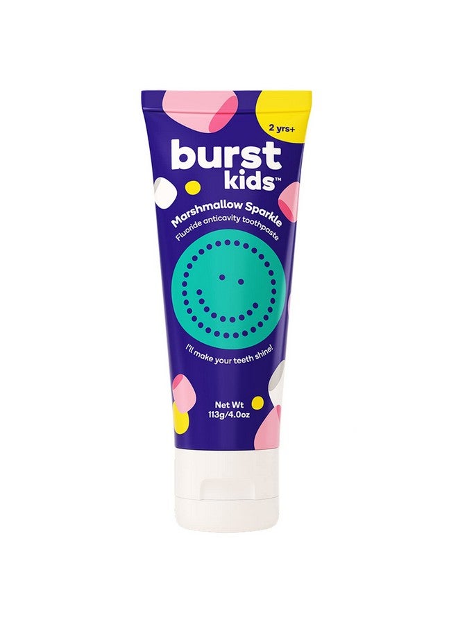 BURST Urstkids Marshmallow Sparkle Kids Toothpaste With Fluoride Great Tasting Flavored Childrens & Toddler Toothpaste Anticavity Dye Free Vegan Safe Toothpaste For Kids Ages 2+ 4Oz - Image 1