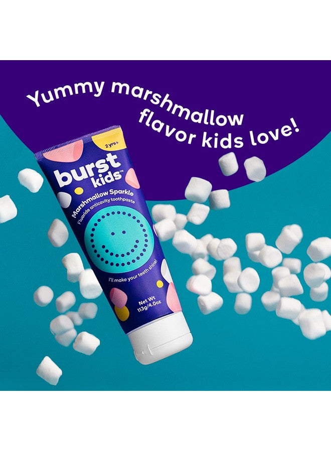 BURST Urstkids Marshmallow Sparkle Kids Toothpaste With Fluoride Great Tasting Flavored Childrens & Toddler Toothpaste Anticavity Dye Free Vegan Safe Toothpaste For Kids Ages 2+ 4Oz - Image 3