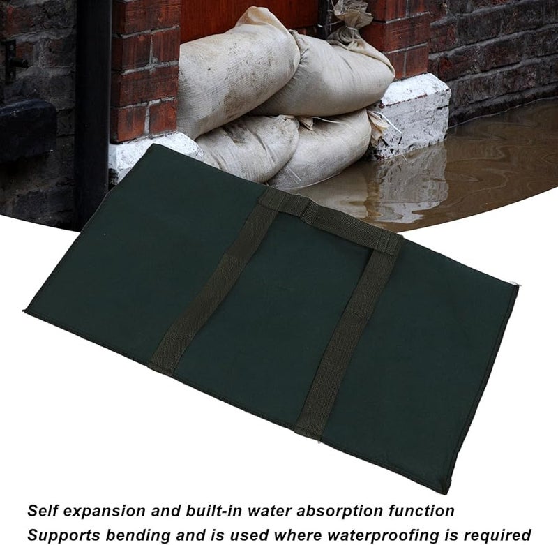 Pwshymi 2 حزمة حاجز الفيضان ذاتي التمدد، ماص للماء وقابل لإعادة الاستخدام مقاس 65 × 36 سم لحماية الأبواب والنوافذ من الأعاصير - Image 3