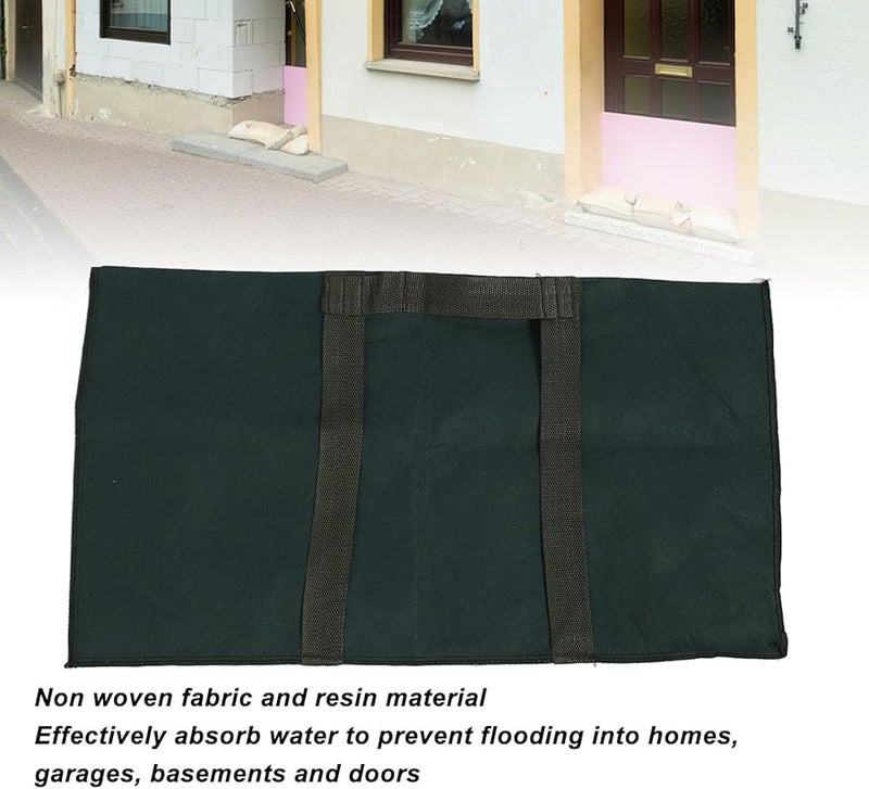 Pwshymi 2 حزمة حاجز الفيضان ذاتي التمدد، ماص للماء وقابل لإعادة الاستخدام مقاس 65 × 36 سم لحماية الأبواب والنوافذ من الأعاصير - Image 4