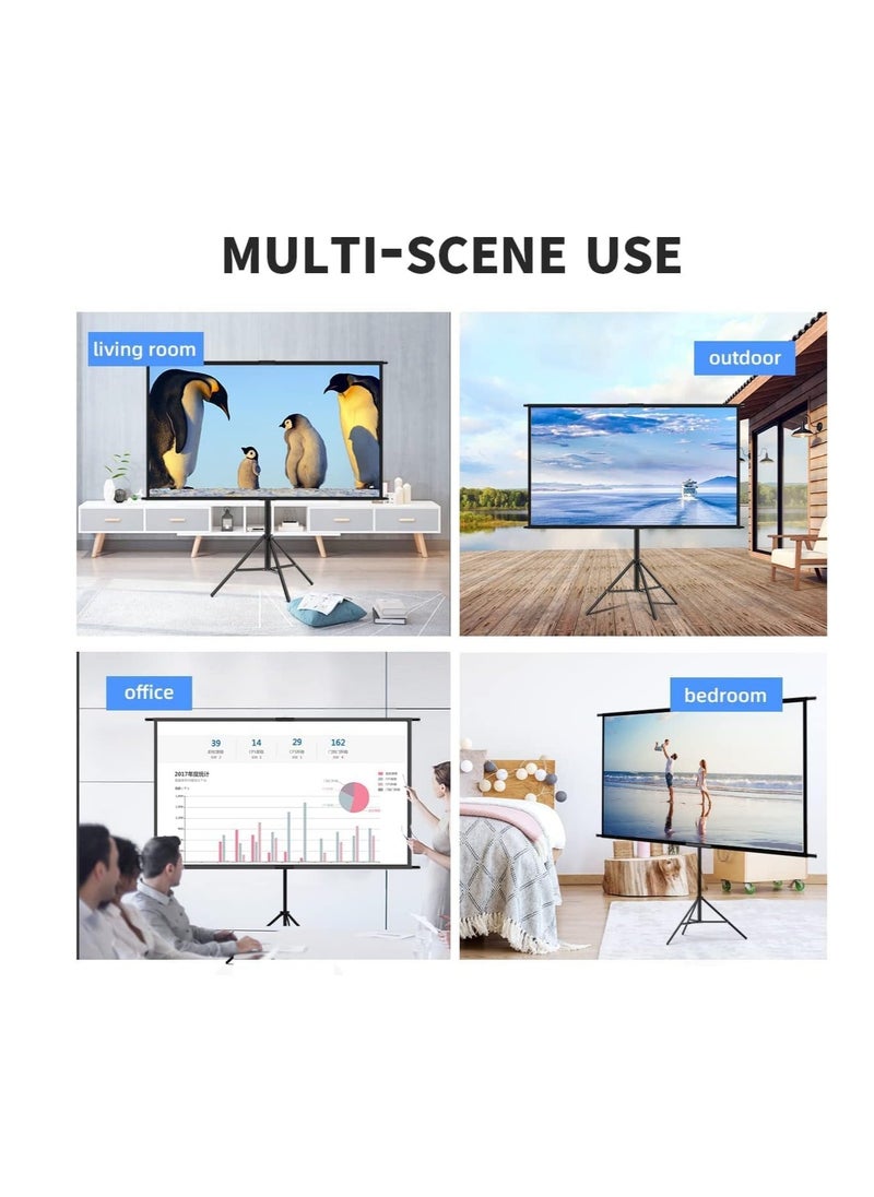 Generic Projector Screen with Stand, 120 Inch Movie Screen, 16:9 4K HD Projection Screen for Indoor Outdoor, Projector Screen and Stand with Bag for Home Theater Backyard Cinema (120")  - Image 5