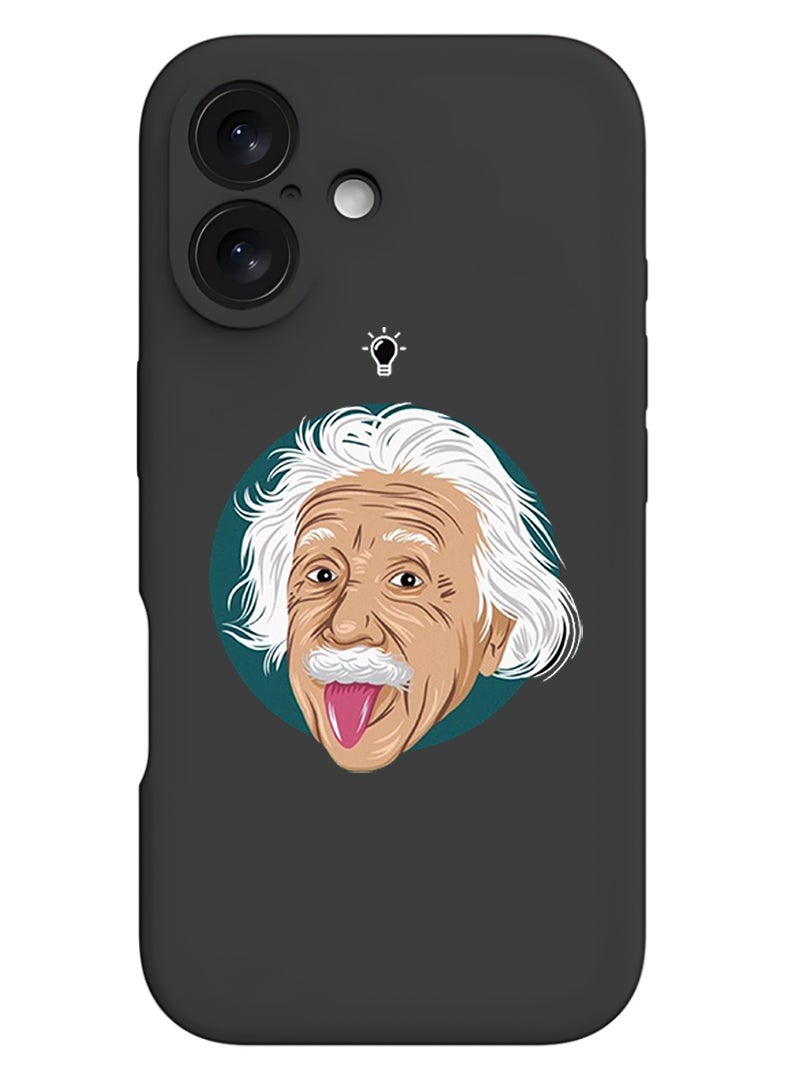 Theodor Protective Slim Fit Case Liquid Silicone Cover with Full Body Protection Anti-Scratch Shockproof Case For Apple iPhone 17 (Black) Einstein idea - Image 1