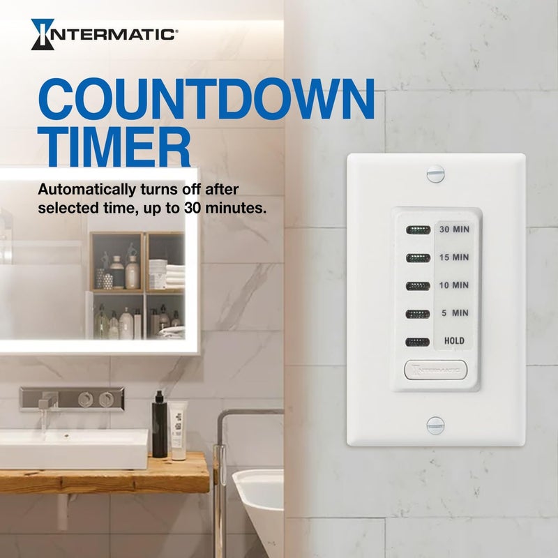 Intermatic EC200WK Electronic Countdown Timer - Efficient Control, Silent Operation, Versatile Applications - 5/10/15/30 Minute Countdown Timer - Image 5
