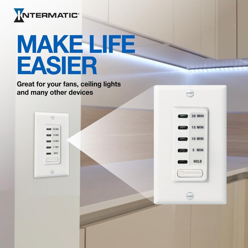 Intermatic EC200WK Electronic Countdown Timer - Efficient Control, Silent Operation, Versatile Applications - 5/10/15/30 Minute Countdown Timer - Image 3