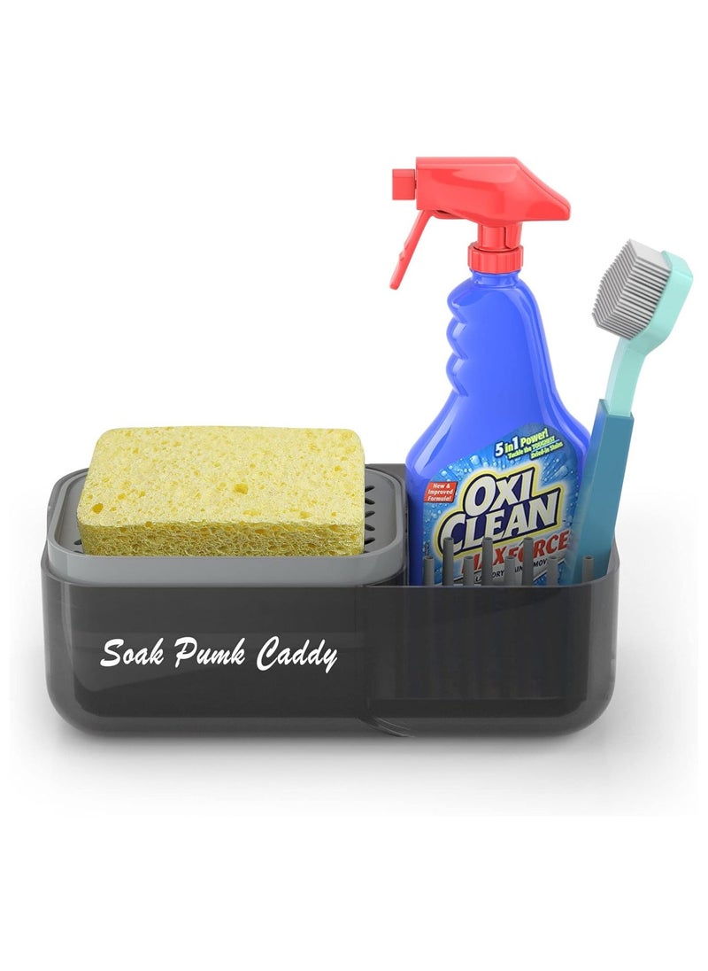Generic Liquid Soap Dispenser with Sponge Holder - Plastic Hand Pump for Kitchen Sink 