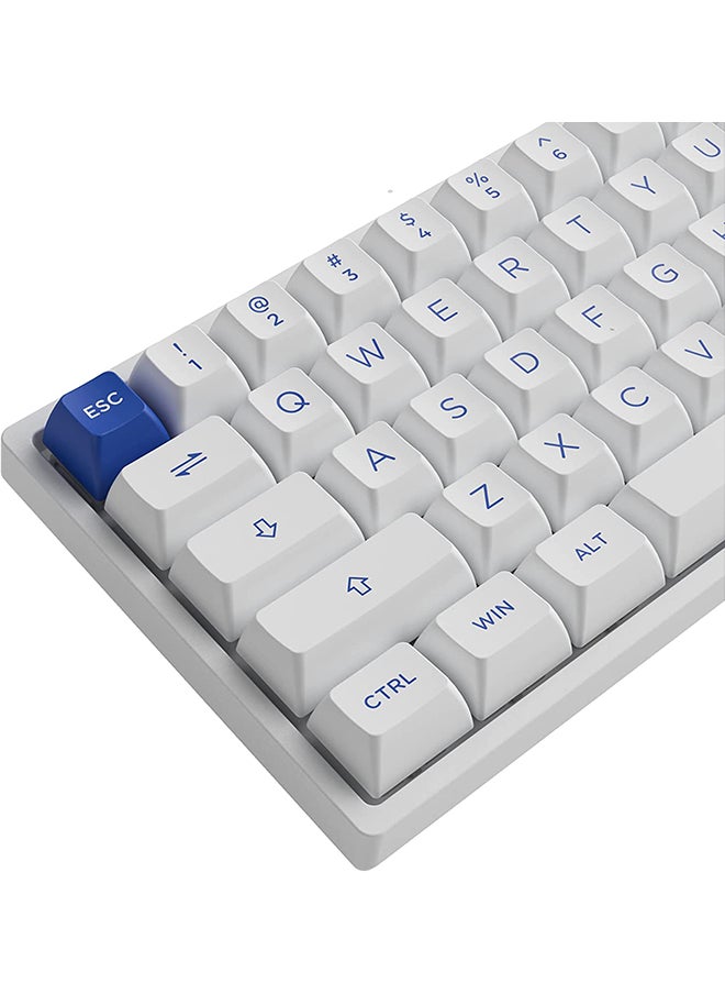 AKKO - مجموعة أغطية مفاتيح Akko Blue on White ASA Profile PBT Double-Shot ذات 197 مفتاحًا للوحات المفاتيح الميكانيكية مع مفاتيح Mac وISO Enter مع صندوق التجميع - Image 1
