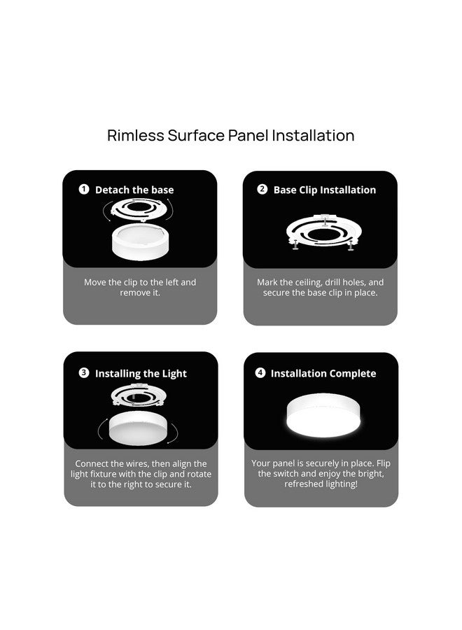 Wipro Polycarbonate Garnet 18W Rimless Round LED Surface Panel | Warm White Light (2700K) | Elegant Rimless Design for Wider Spread of Light | Surface Mounted LED Down Light for Ceiling | Pack of 2 - Image 5
