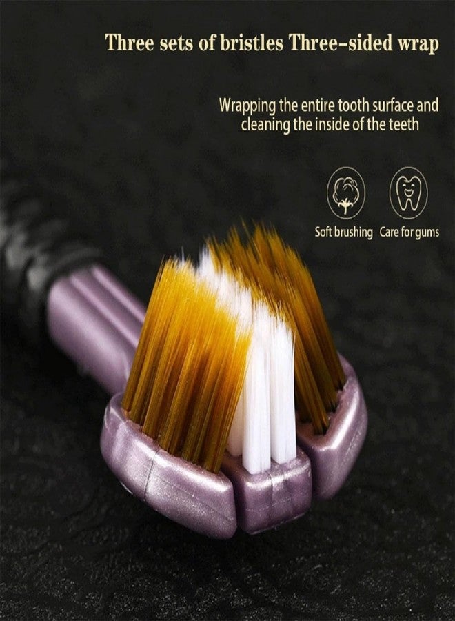 YEKDA 3-Sided Toothbrush | Ultra Soft Bristles for Deep Cleaning | Triple Action Manual Toothbrush | Triple Head Design for 360° Cleaning | Eco-Friendly & Gentle on Gums (Pack of 4) - Image 4