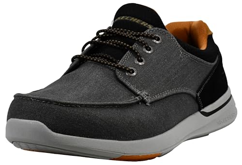 Skechers Men's Relaxed Fit-Elent-Mosen Boat Shoe, Black, 9 M US - Image 1
