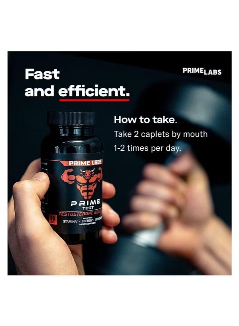 PRIME LABS Prime Test Booster Dietary Supplement Support Stamina And Strength - 60 Caplets - Image 5