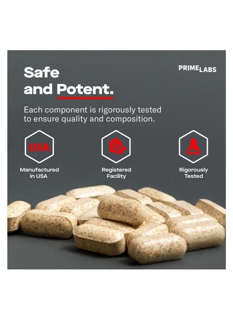 PRIME LABS Prime Test Booster Dietary Supplement Support Stamina And Strength - 60 Caplets - Image 4