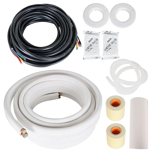 findmall 50FT Air Conditioning Tubing Hose Extension 3/8 and 5/8 Inch Twin Insulated Copper Hoses Fit for Mini Split Air Conditioner - Image 1