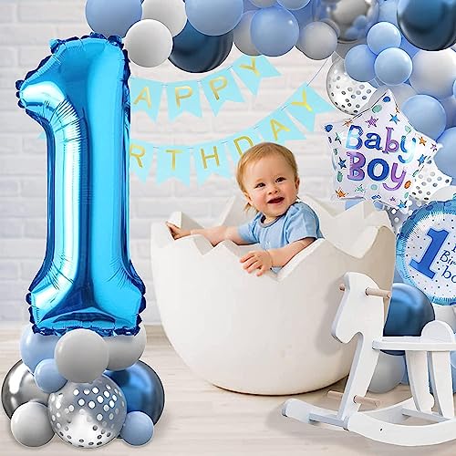 FI - FLICK IN 1 Pc Big Size Number 2 Foil Balloon 32 Inch Large Blue Number Foil Balloon 0 to 9 Number Balloons for Decoration 2nd Birthday Anniversary Decoration Items (Pack of 1, Blue) - Image 3
