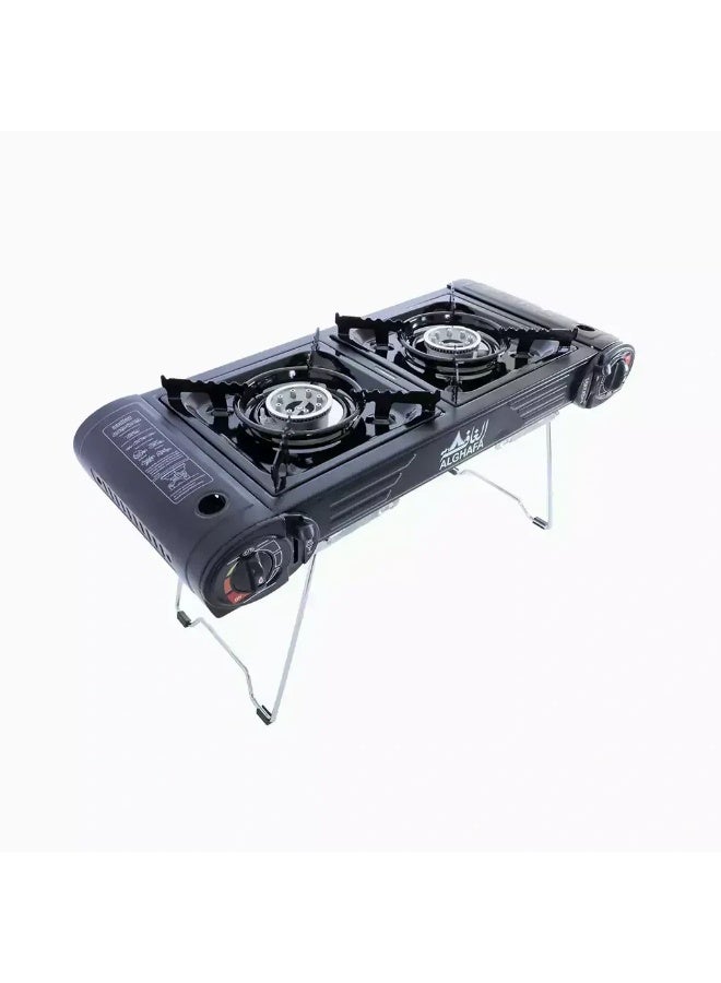 ALGHAFA Burger Grill Camping Stove – Portable Stainless Steel BBQ Griddle with Even Heat Distribution – Model 9323 - Image 4
