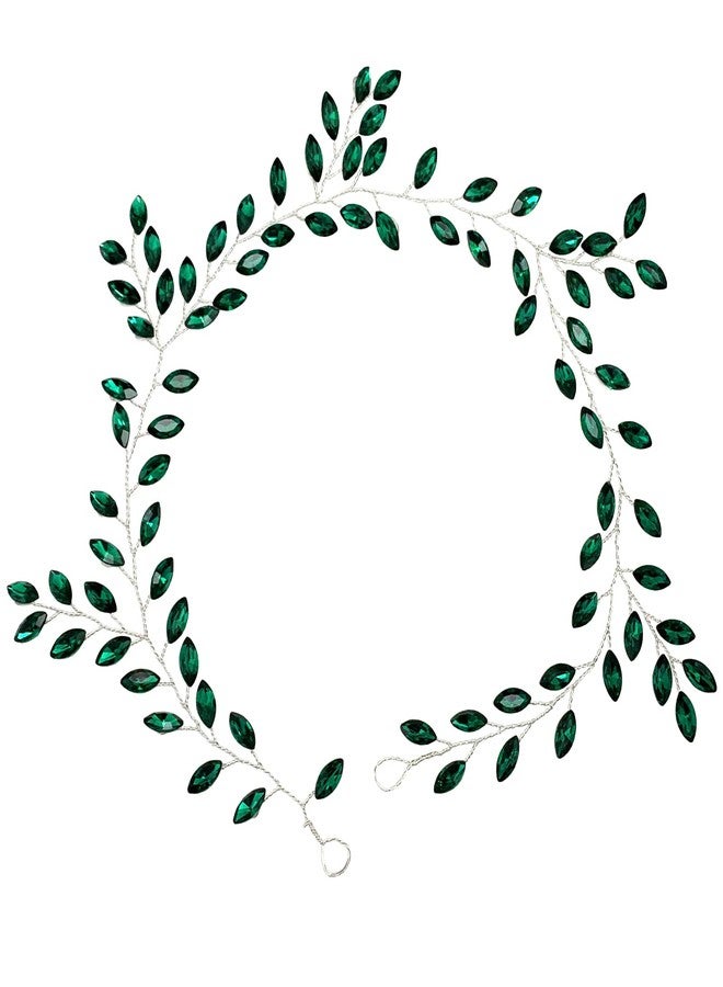 بيتيتو طوق شعر مرصع بأحجار الراين الخضراء من بيتيتو، مثالي لحفلات الزفاف وجلسات التصوير. - Image 1