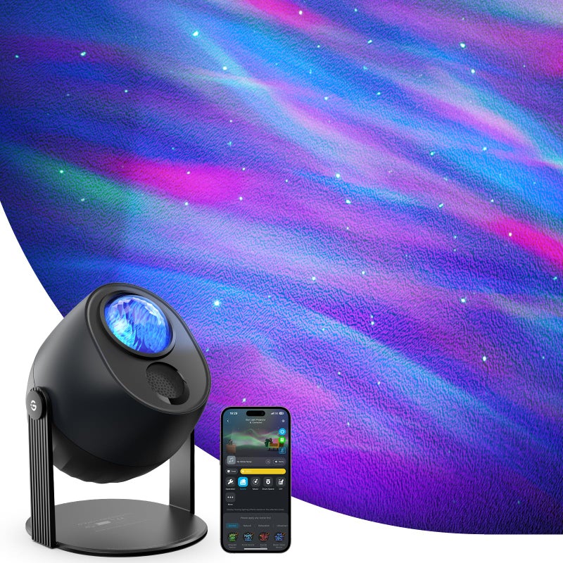 Govee Star Light Projector with 3 Aurora Flowing Effects Works with Matter Alexa and Google Assistant 52 Scene Modes 18 White Noise Options LED Night Light Projector for Bedroom Without Plug