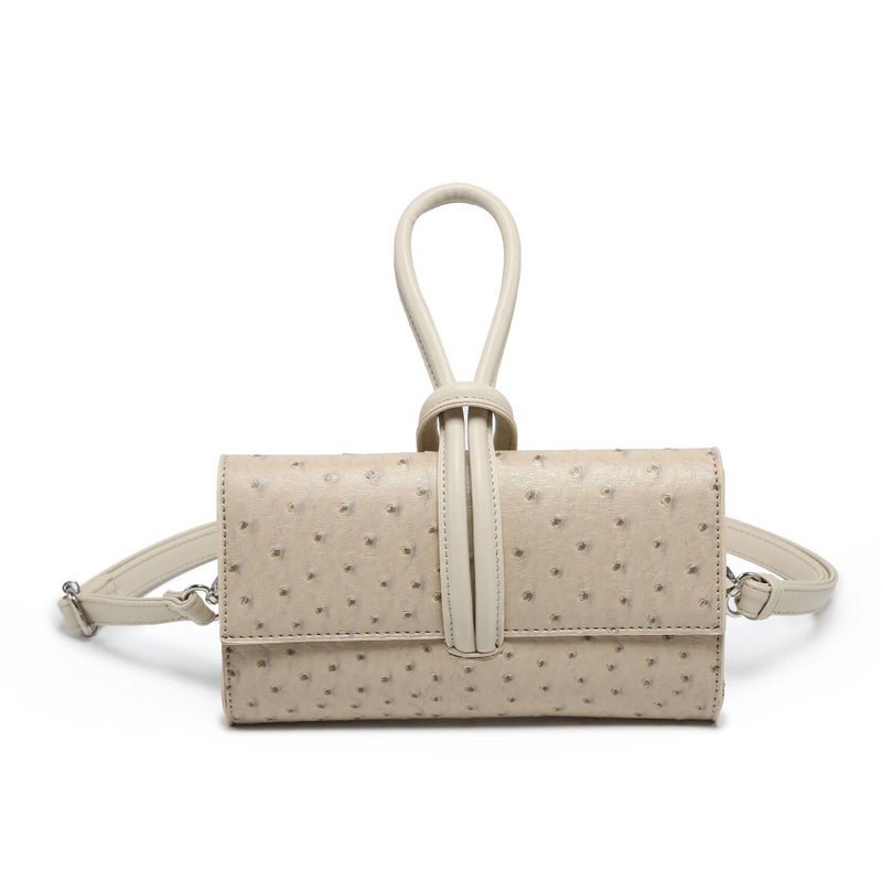 Selling Ostrich Pattern Latch Lock Niche Horizontal Bag Baguette Shoulder Bag Women'S Armpit Bag - Image 1
