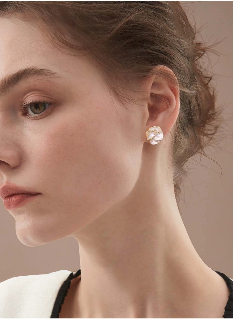 Wisalia Exquisite and elegant pure silver material women's fashionable earrings, camellia shaped earrings, high-end women's accessories  - Image 3