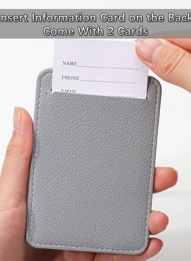 Teskyer Luggage Tags, 3 Pack Premium PU Leather Luggage Tags for Suitcases, Privacy Protection Travel Bag Tags, Lichee Gray - Image 5