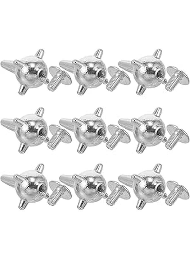 Silver Punk Rivet Studs 10pcs DIY Leathercraft Spikes Kit For Clothing Shoes Bags Accessories - Image 1