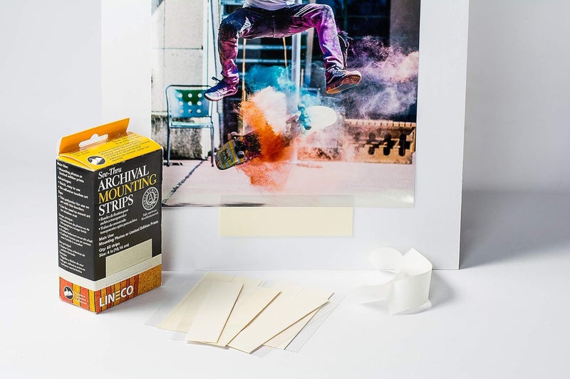 Lineco 4-Inch See-Through Archival Polyester Mounting Strips - Pack of 60, Acid-Free and Hinge-Less for Safe Artwork Framing - Image 4