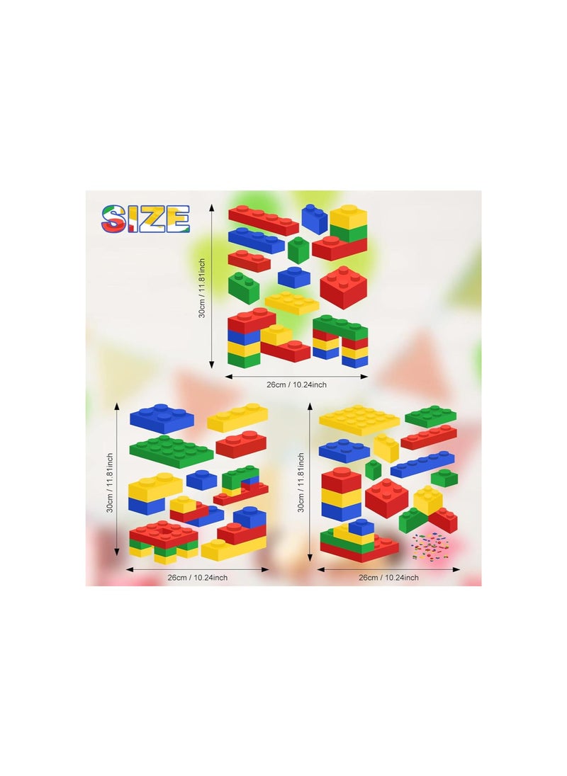 Generic - Builders Blocks Wall Sticker Bricks Wall Decal Peel and Stick Building Blocks Wall Decals 4 Colors Bricks Decals for Kids Baby Living Room Nursery Bedroom Classroom Decorations, 3 Sheets - Image 1