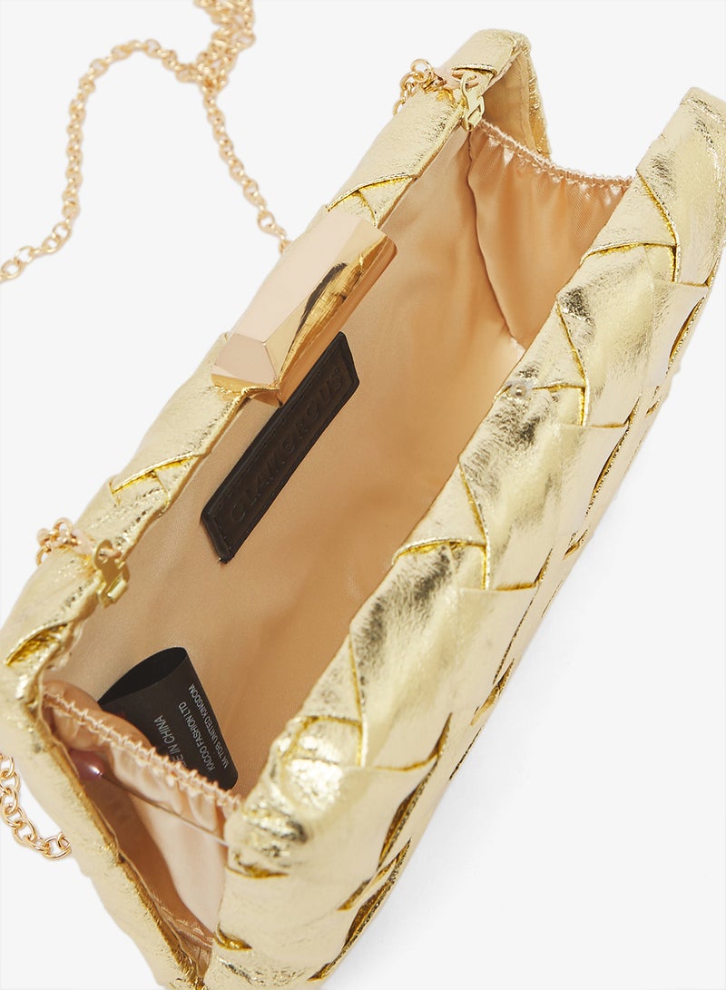 GLAMOROUS Structured Woven Clutch Bag - Image 5