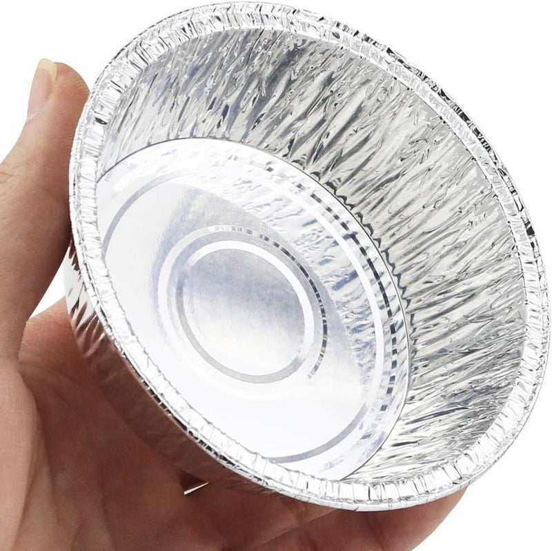Oopsu 100 Pack 4" Round Tart Pie Foil Pans - Disposable Aluminum Foil Tart & Pie Tins for Baking, Cooking, Storage or Reheating - Image 4