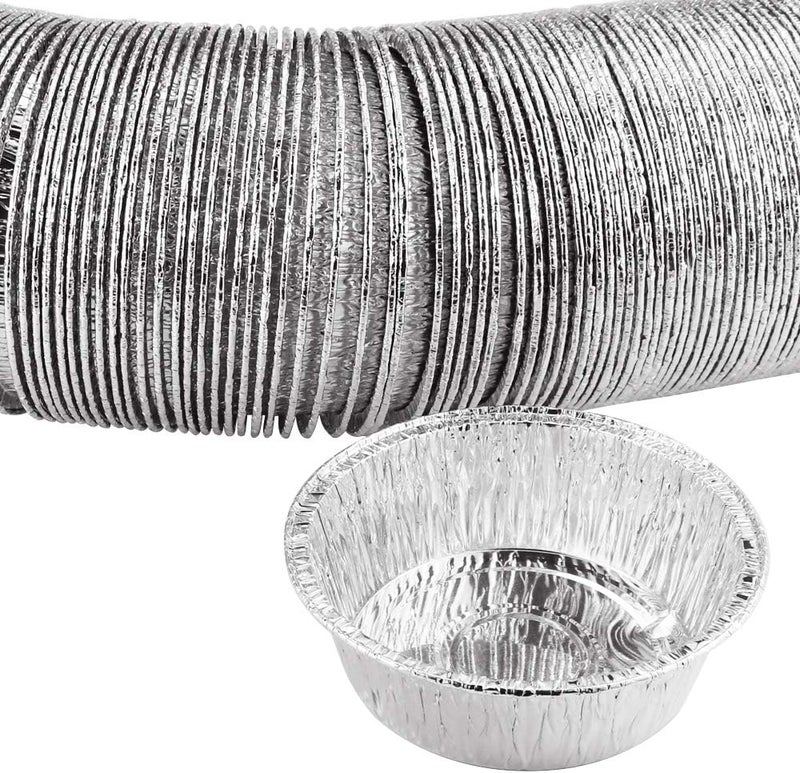Oopsu 100 Pack 4" Round Tart Pie Foil Pans - Disposable Aluminum Foil Tart & Pie Tins for Baking, Cooking, Storage or Reheating - Image 2