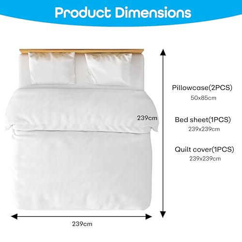 Prime Pick Comfort Stay Bed Sheet Set Cotton Disposable Fitted Bedsheet with Quilt Cover and Pillowcase 250 TC Travel Hotel Hospital Use White 4 Piece Set - Image 2