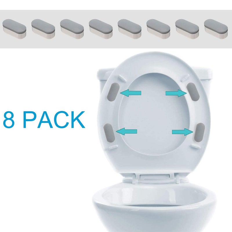 iFealClear 8 Pcs Universal Toilet Seat Bumpers for Bidet, Toilet Lid Rubber Bumpers for Changing Heights, Strong Adhesion Toilet Seat Bidet Buffer with 8 Extra Thickness Pads for Home, Hotel, Hospital - Image 4