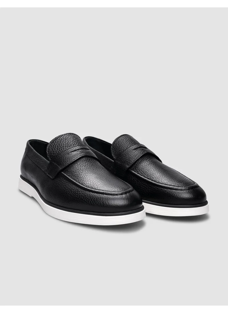 Cabani 100% Genuine Leather Black Men's Casual Shoes