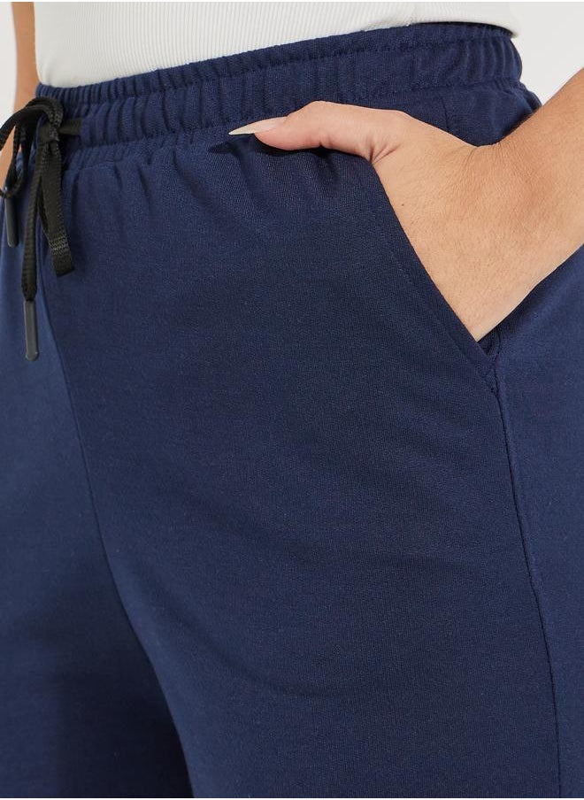 Styli - Solid Wide Leg Joggers with Elasticated Waist & Drawstrings - Image 1