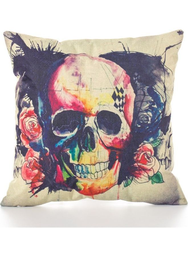 NIBEMINENT Skull Printed Cushion Cover Multicolour 45x45cm