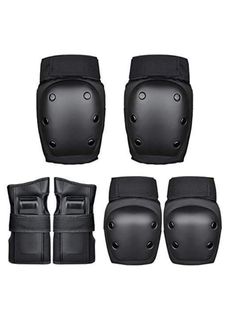Generic 6pcs/set Adults Kids Protective Gear Set Elbow Pads, Knee Pads, Wrist Guards for Skating, Cycling, Skateboard, Ice Skating, Rollerblading Safety Protective Equipment for Men Women Children - Image 1