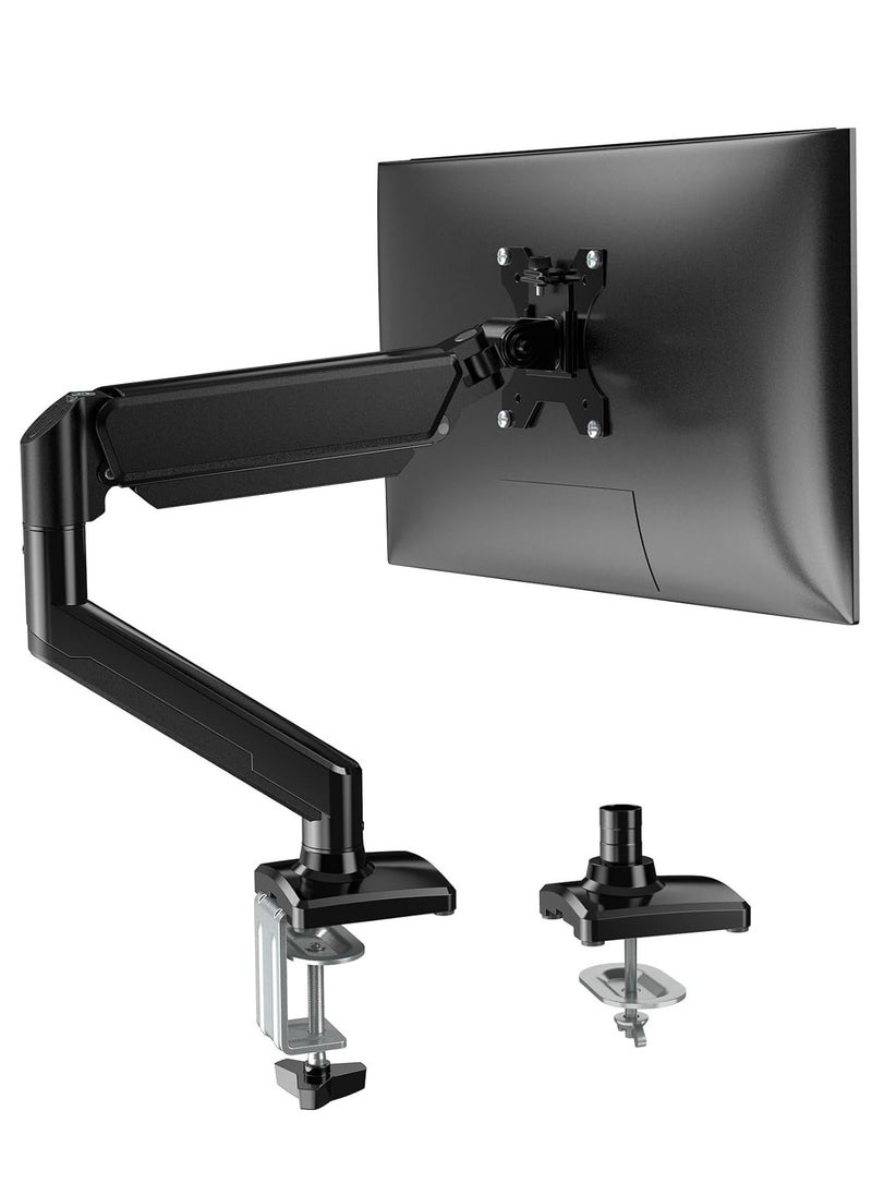 Arabest Single Monitor Mount Stand, Articulating Gas Spring Monitor Arm, Monitor Desk Mount with Clamp and Grommet Base Fits 13 to 32 Inch LCD Computer Monitors  - Image 1