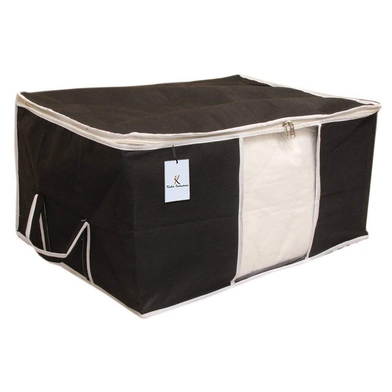 Kuber Industries 12 Piece Non Woven Underbed Storage Organiser Set Extra Large Black and Royal Blue CTSN076 - Image 3