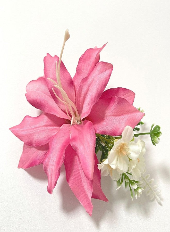 Quupy 2Pcs Bohemian Flower Hair Clips Artificial Tropical Flower Hair Clip Hawaiian Flower Hairpin Hair Style Accessories for Women Girls Wedding Party Holiday - Image 4