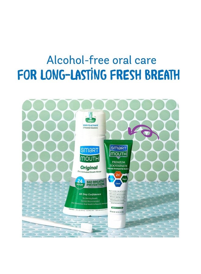SmartMouth Premium Zinc Ion Toothpaste & Original Activated Mouthwash Combo - Whitening Toothpaste with Fluoride (Mild Mint Flavor) & Adult Mouthwash for Bad Breath (Fresh Mint Flavor) - Image 4